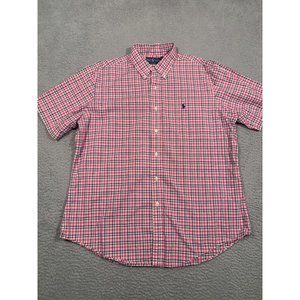 Ralph Lauren Men's Shirt Button Collared Custom Fit Pink Plaid Spring‎ XL